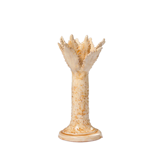 Small Palm Tree Candlestick - Amber