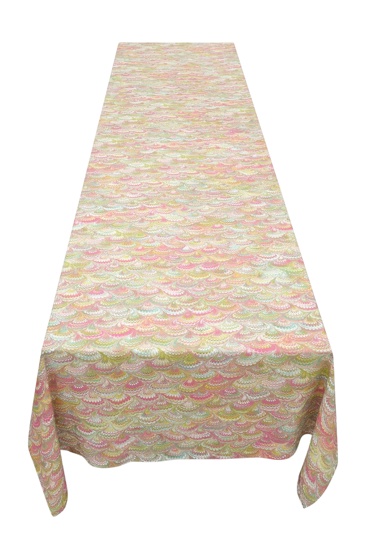 Marble Fan Linen Tablecloth