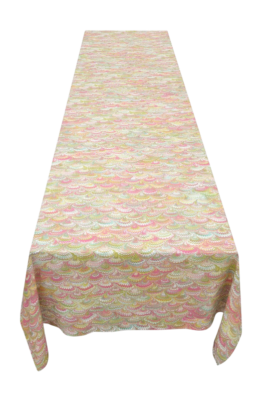 Marble Fan Linen Tablecloth