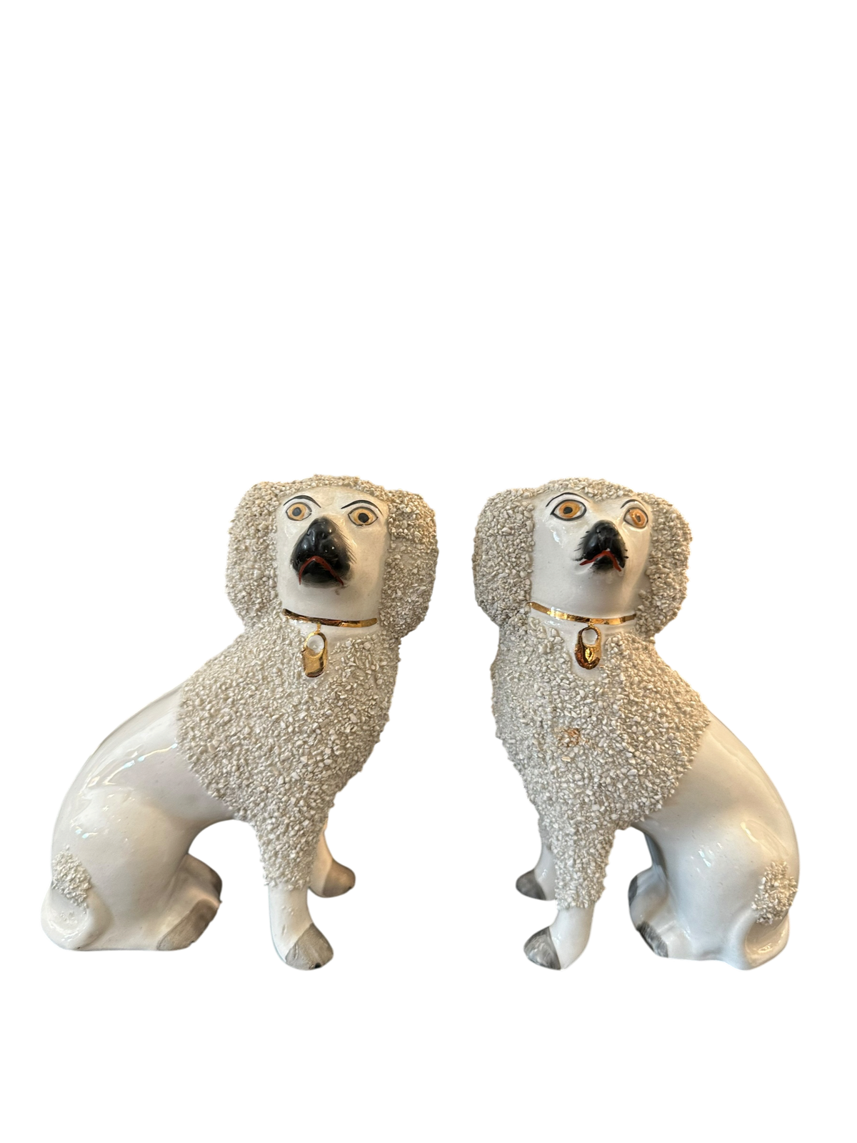 C. 1860 Staffordshire Confetti Poodle Pair - Petite III
