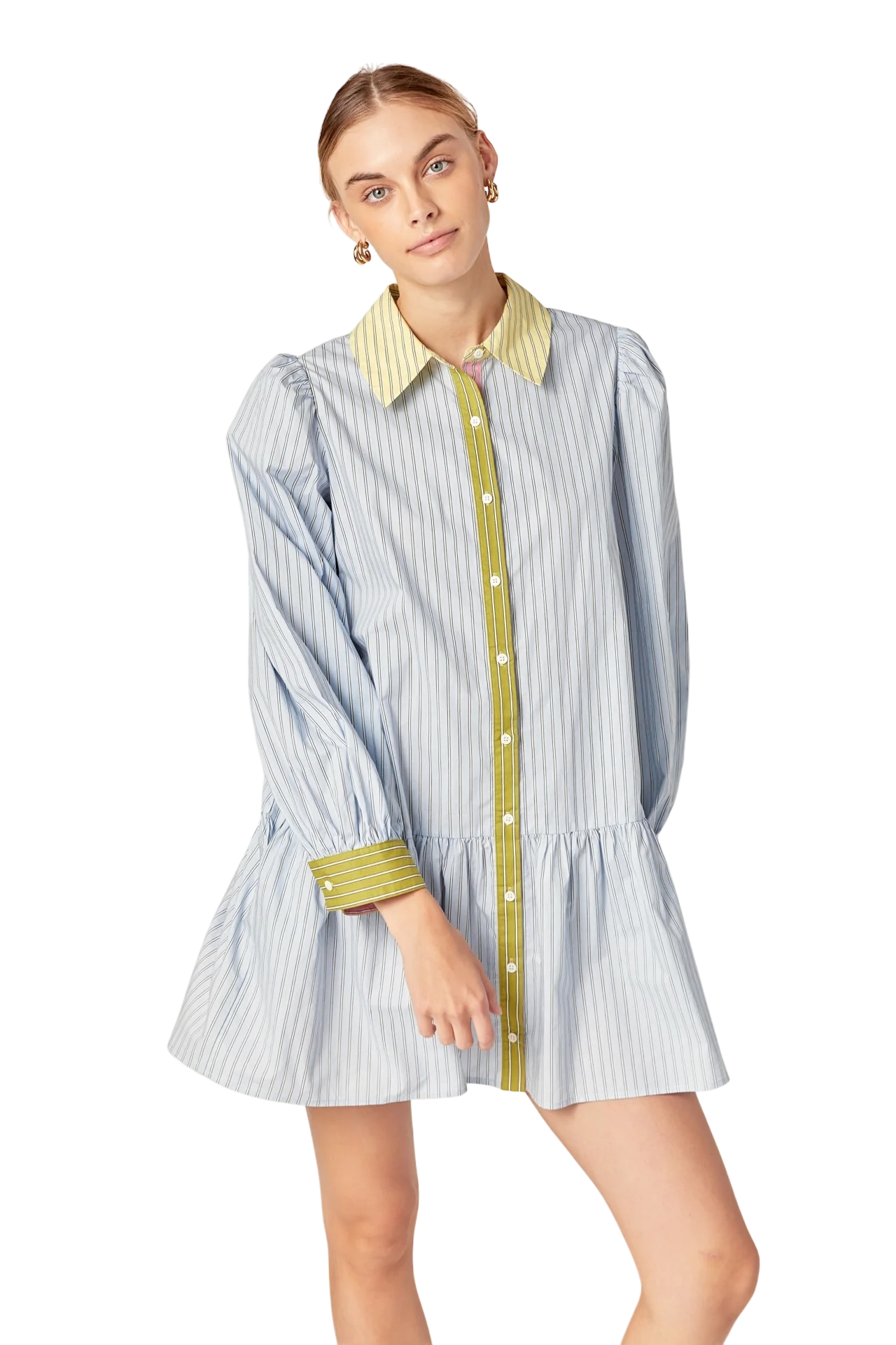 Citron & Blue Shirt Dress