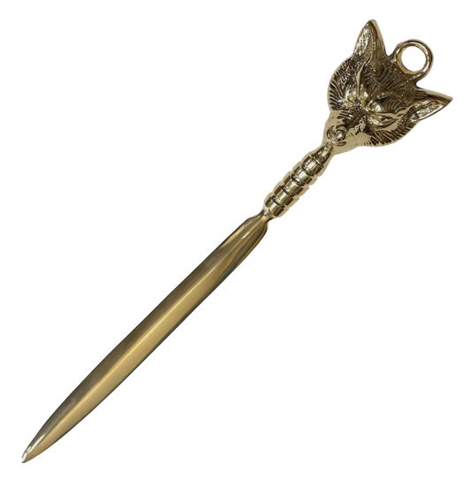 9-1/2" Solid Brass Fox Letter Opener
