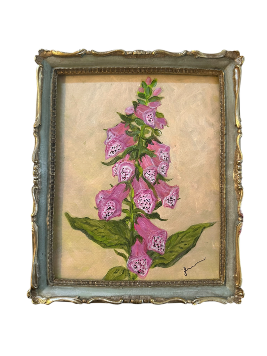 Jenn Leverett Art - Foxglove in Florentine Frame