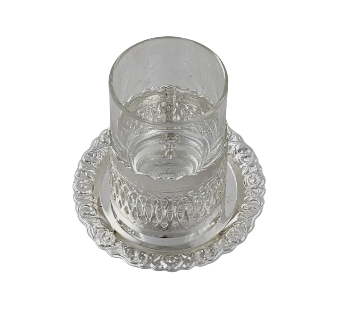 Mouthwash Silverplate Holder & Tray