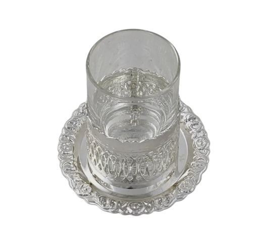 Mouthwash Silverplate Holder & Tray