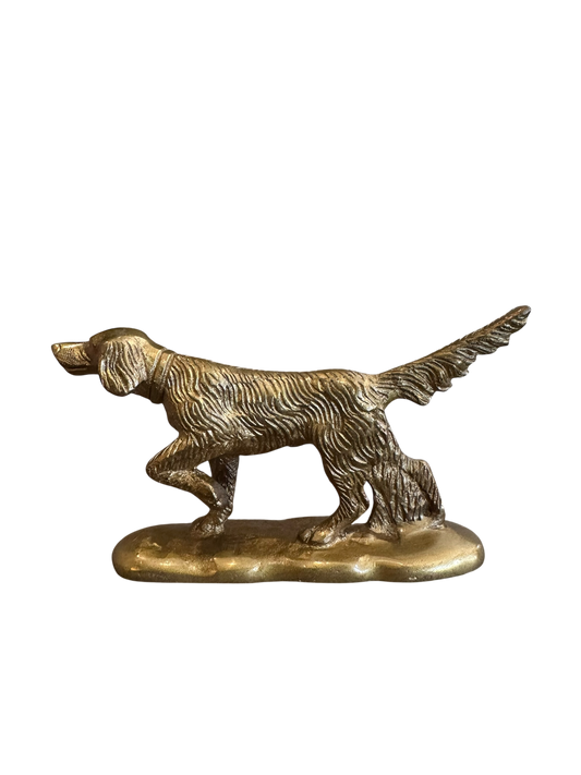 Brass Pointer Dog Paperweight