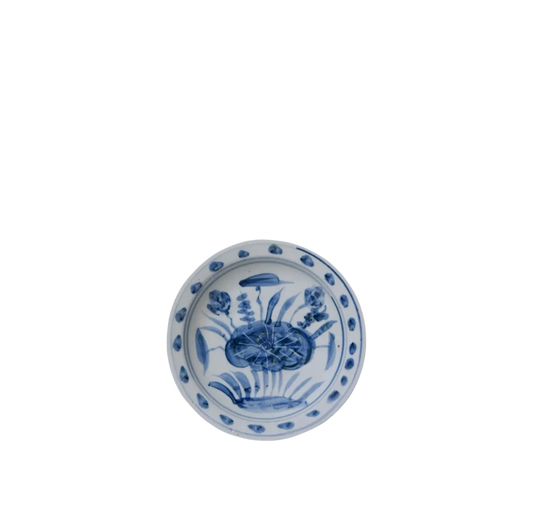 Small Blue & White Lotus Dish