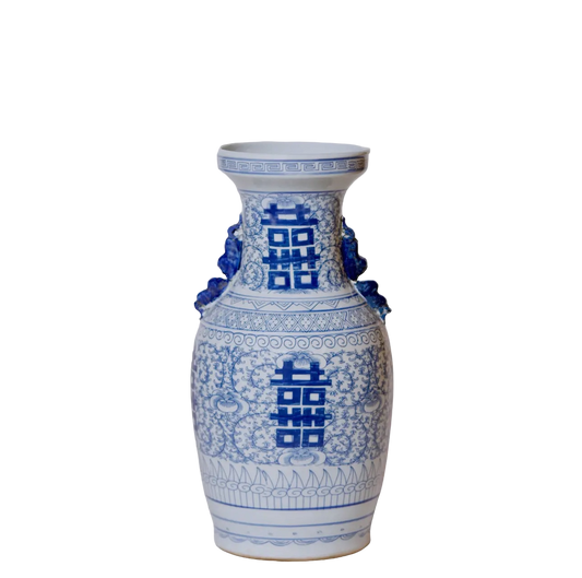 Blue & White Large Lug Vase