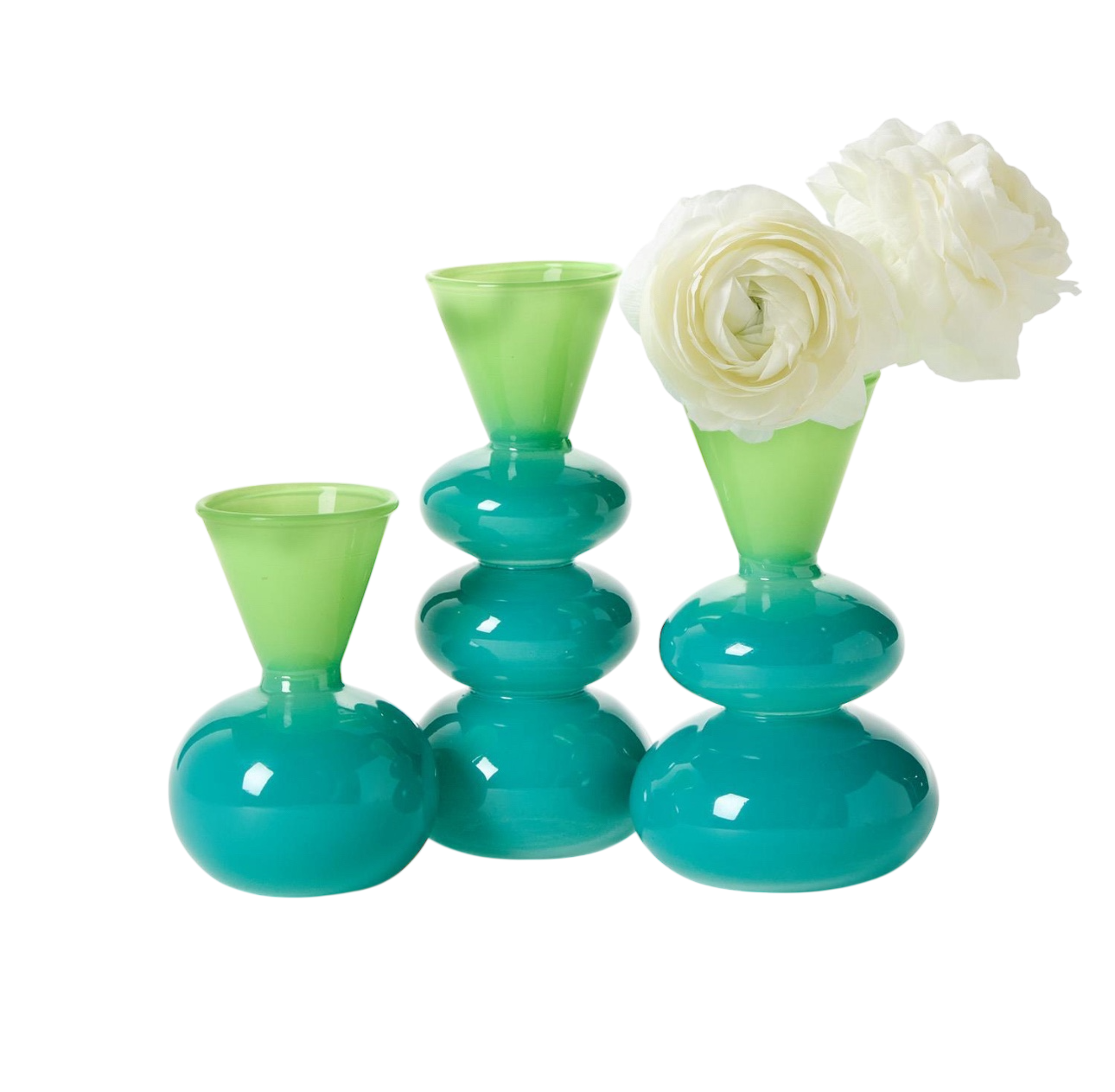 Hand Blown Aqua/Verde Vase