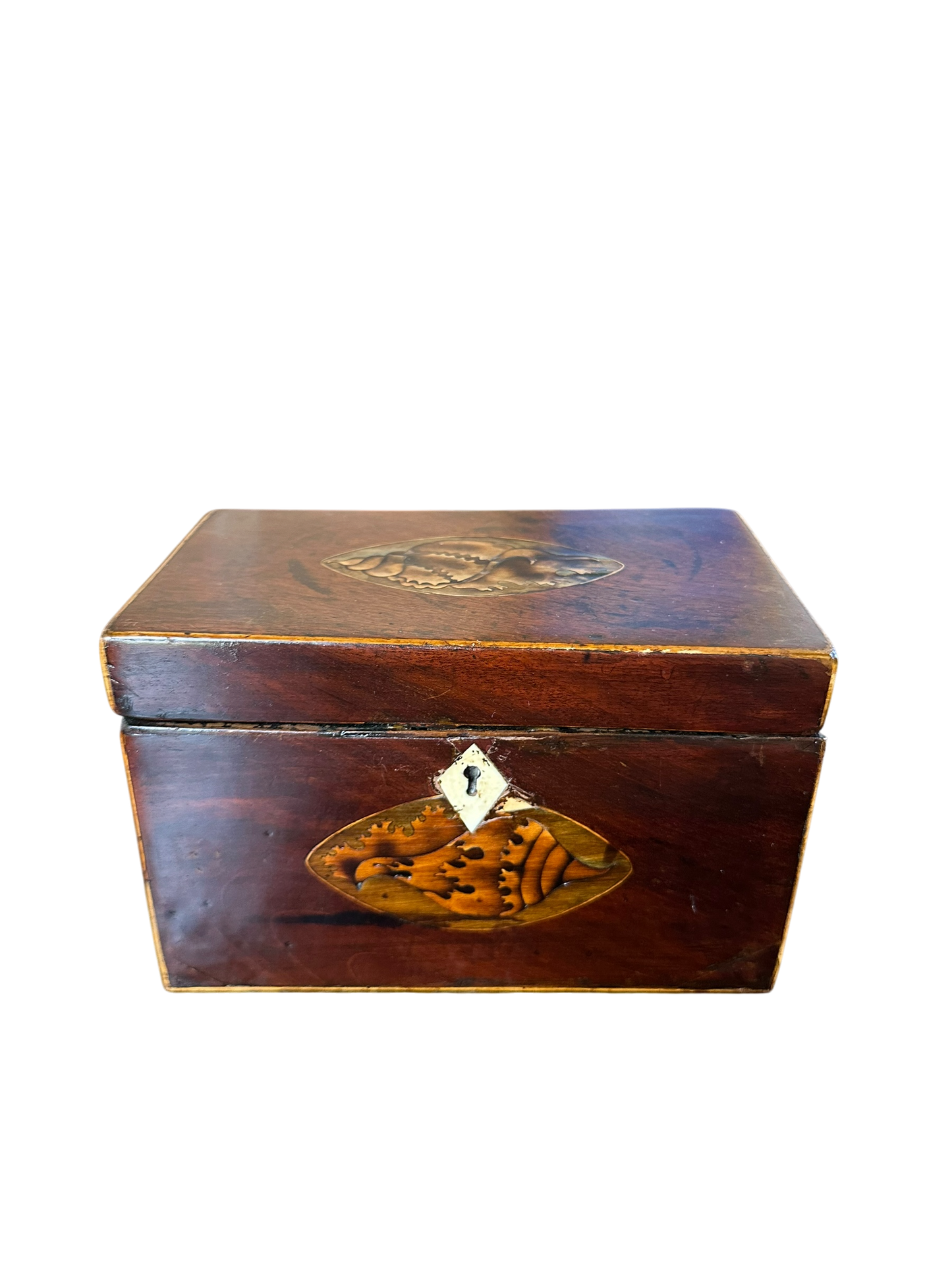 Georgian Tea Caddy w/ Double Oval Shell Inlay c. 1790