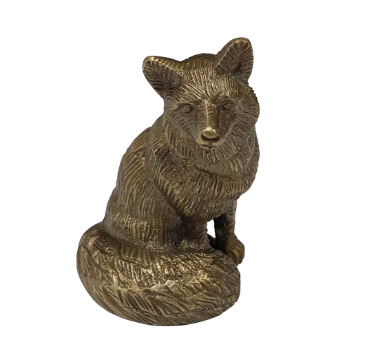 2-1/2" Antiqued Solid Brass Sitting
Fox