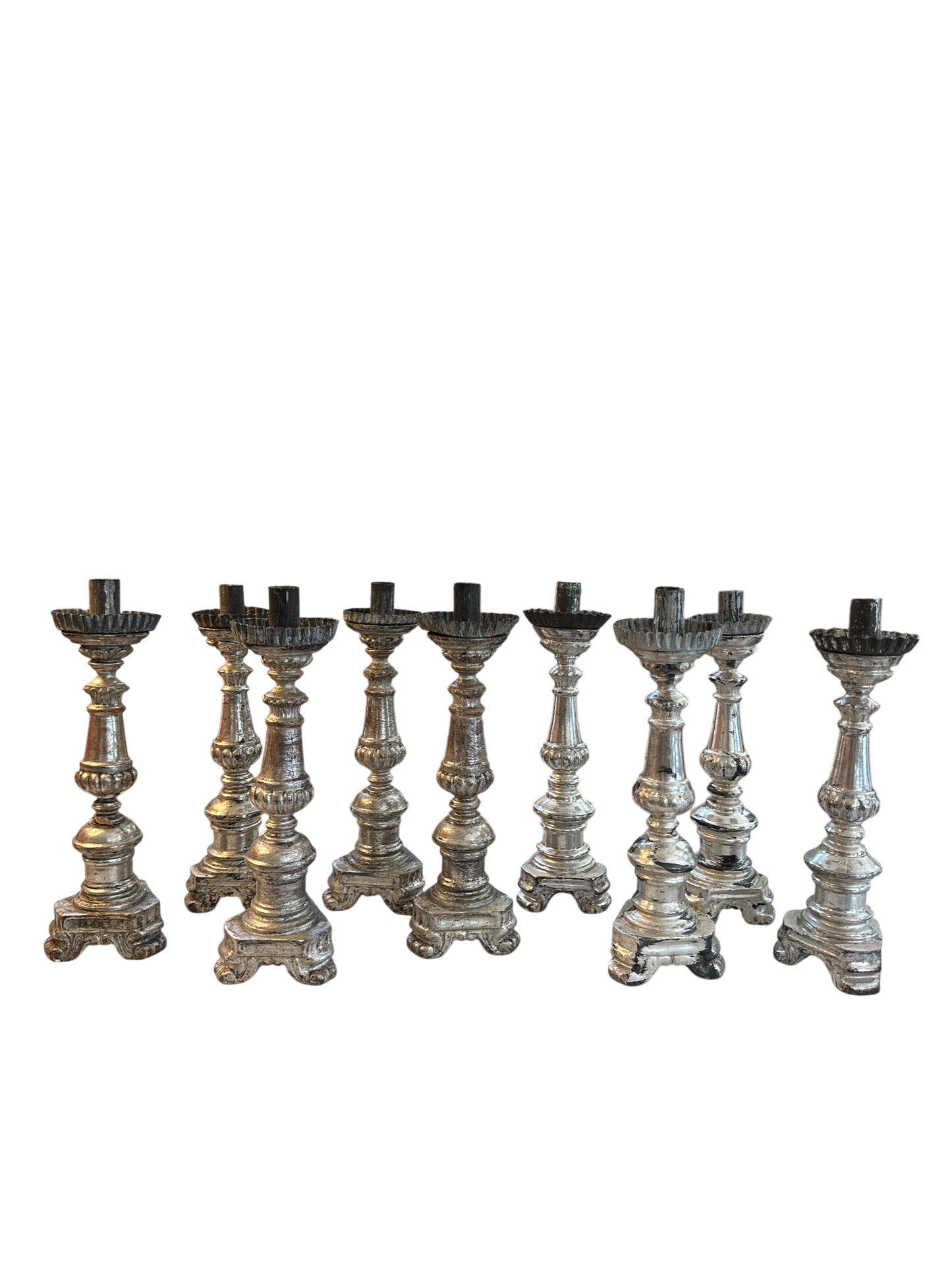 Silver Leaf Italian Candlesticks