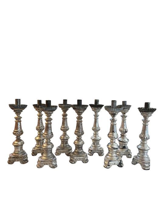 Silver Leaf Italian Candlesticks