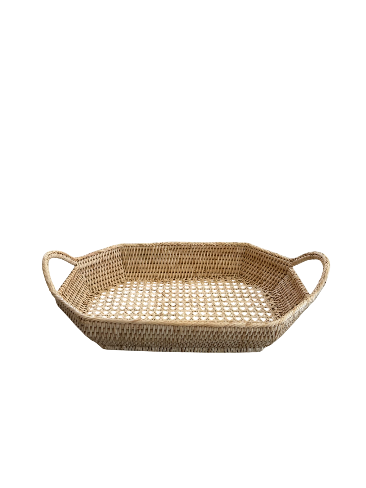 Petite Rectangle Cane Tray w/ Handles