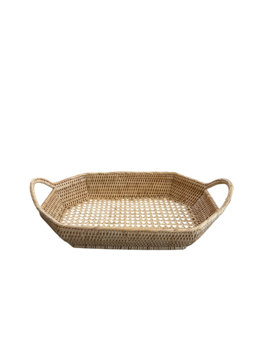 Petite Rectangle Cane Tray w/ Handles