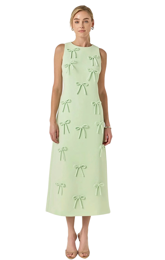 Bow Detailed Midi Dress