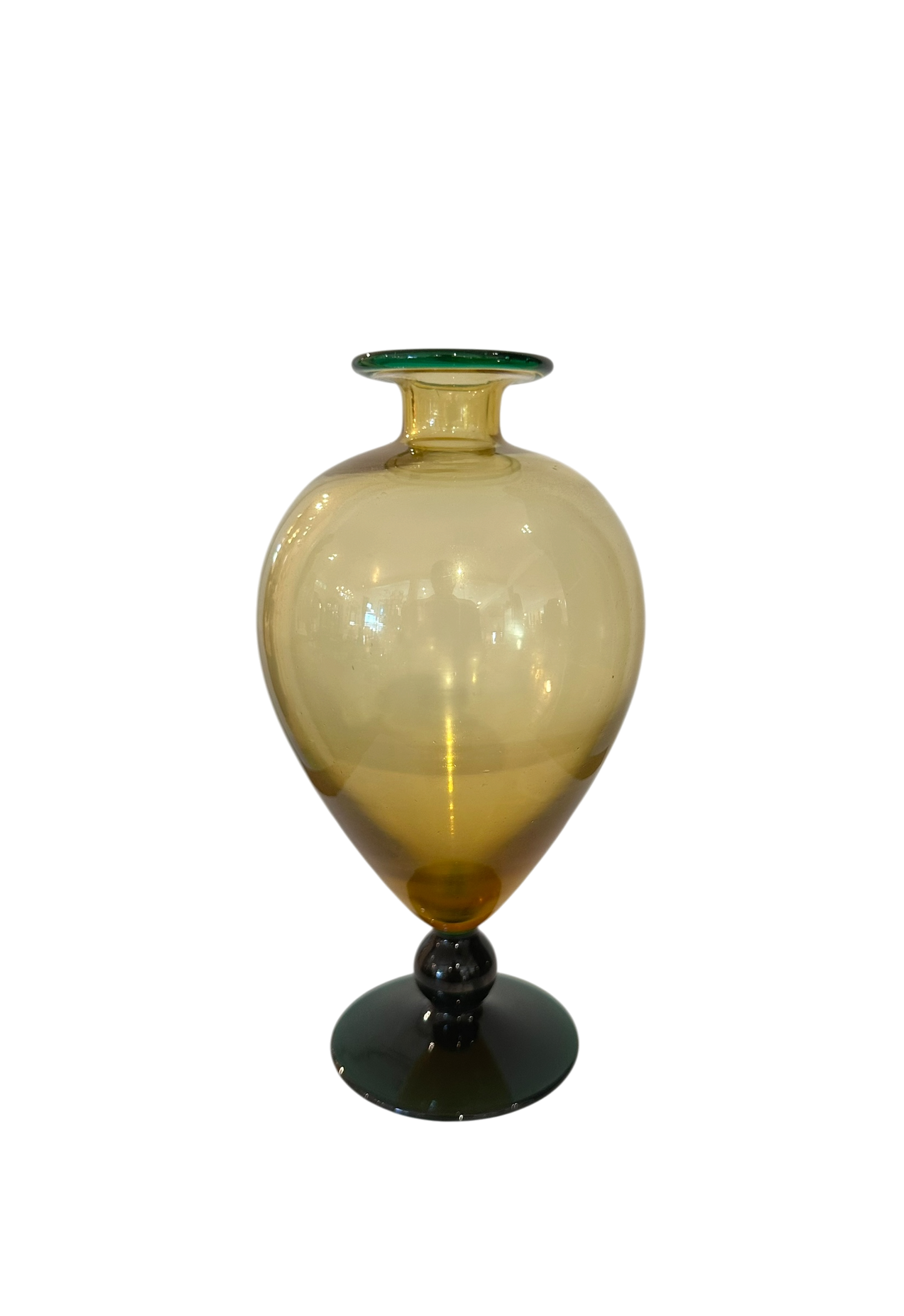 Veronese Vase - Amber/Green Base