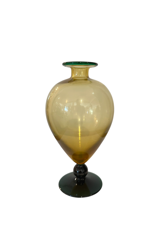 Veronese Vase - Amber/Green Base