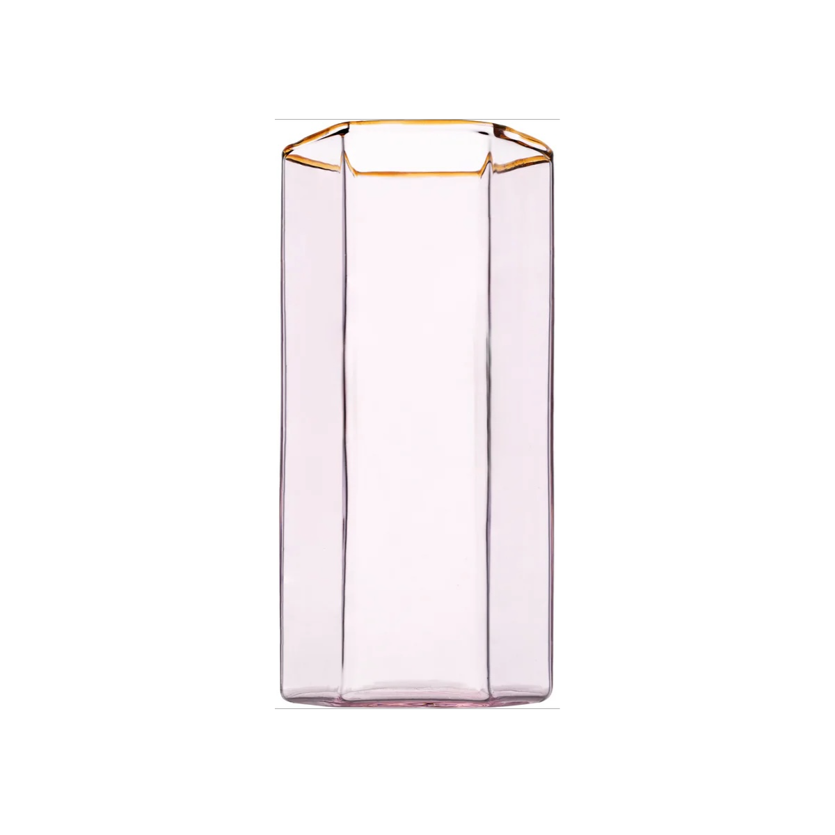 Hexagon Highball Pink / Amber - Set of 4