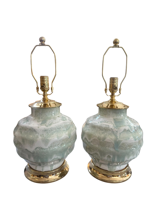 Brenham Lamp in Drip Banded Celadon