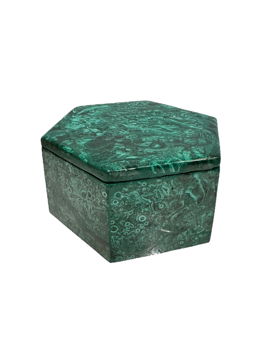 Hexagonal Malachite Box