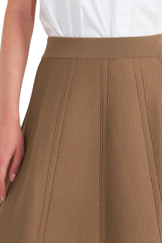 Knit Circle Skirt in Camel