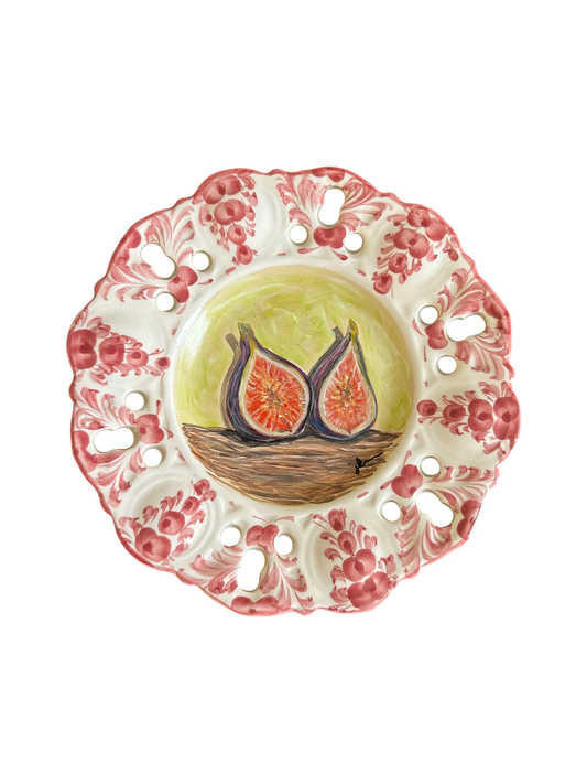 Jenn Leverett Art - Figs on Hand-Painted Plate I