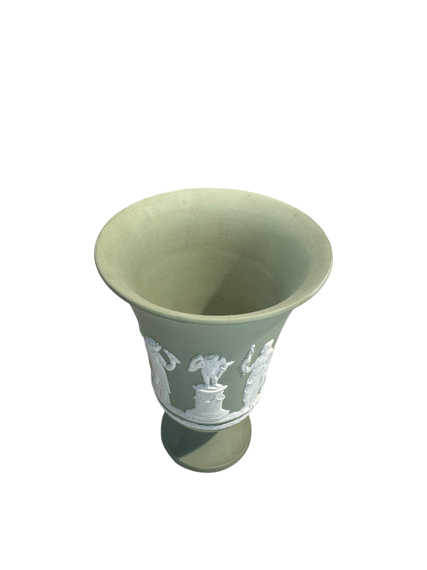 Arcadian Vase - Celadon Jasperware by Wedgwood