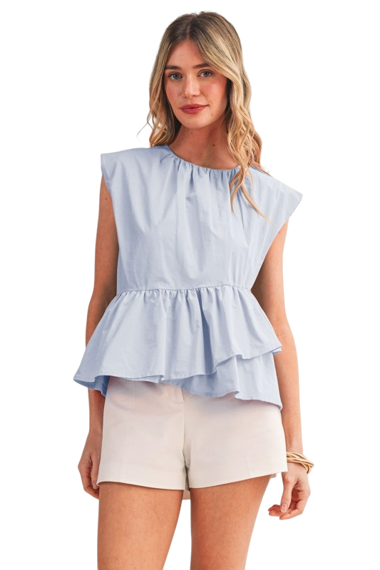Ruffled Hem Peplum Top