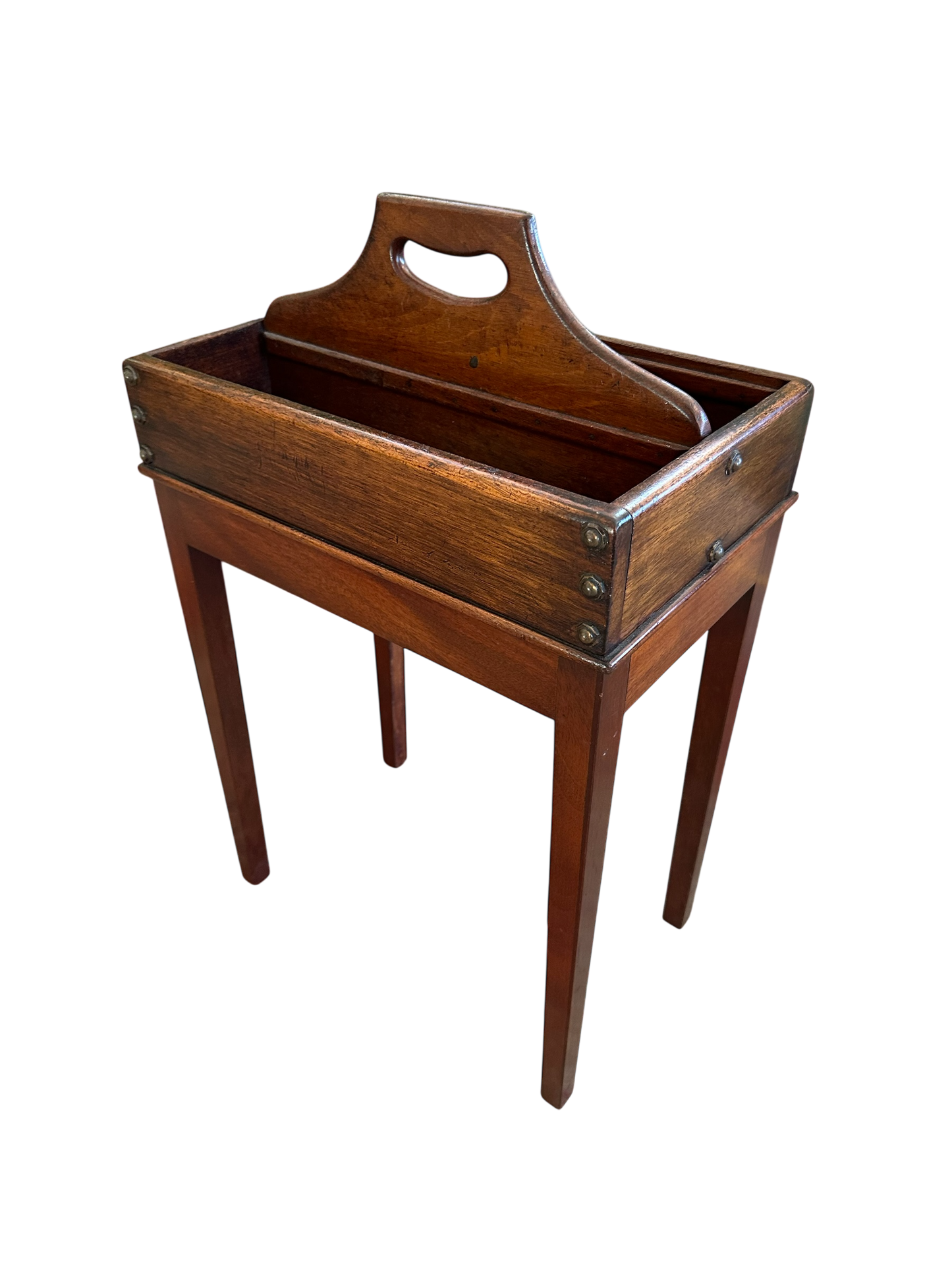 English Mahogany Cutlery Tray on Stand