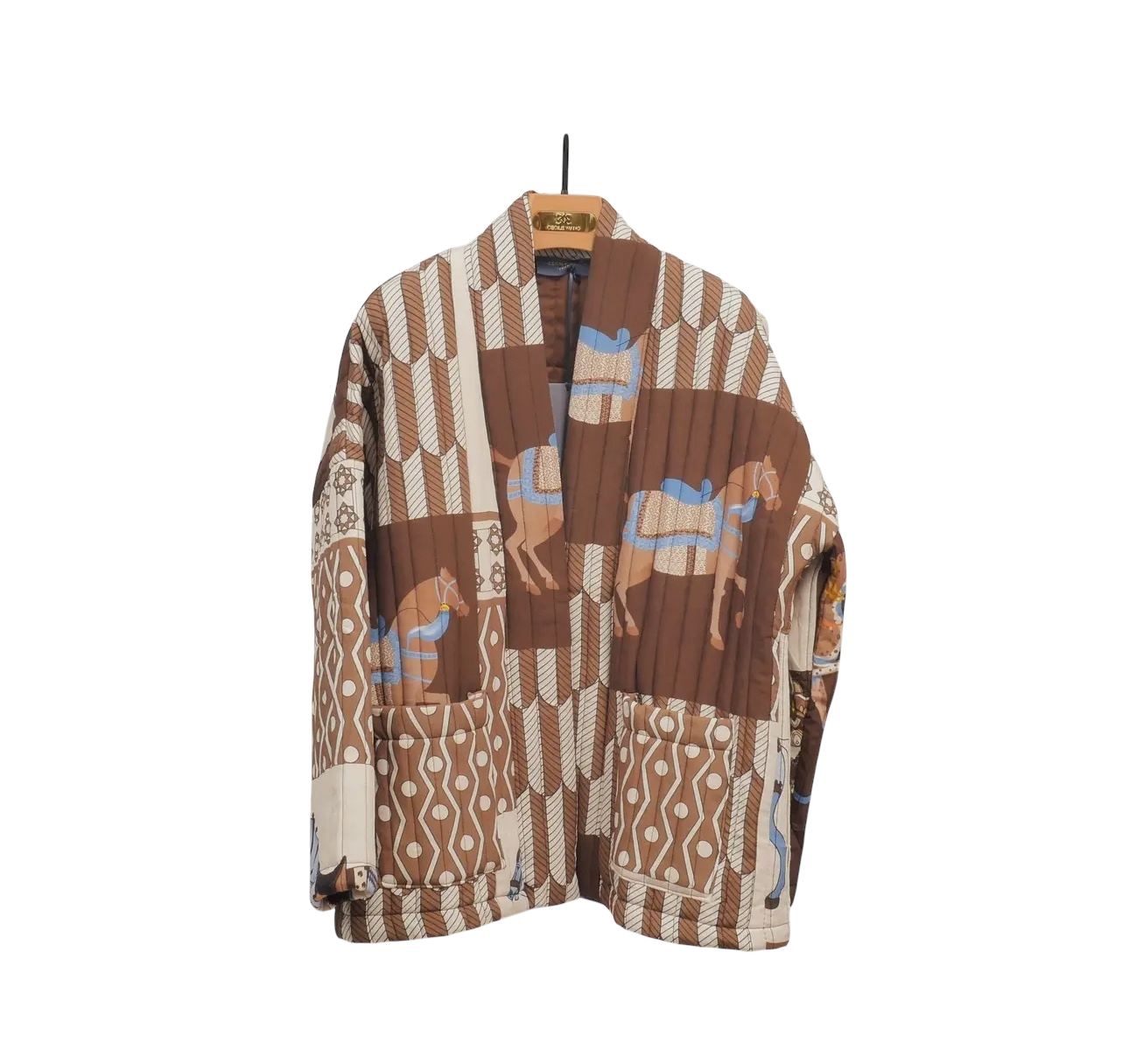 Quilted Printed Kimono Jacket