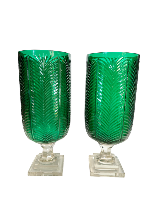 Grande Green Swirl Etched Hurricane