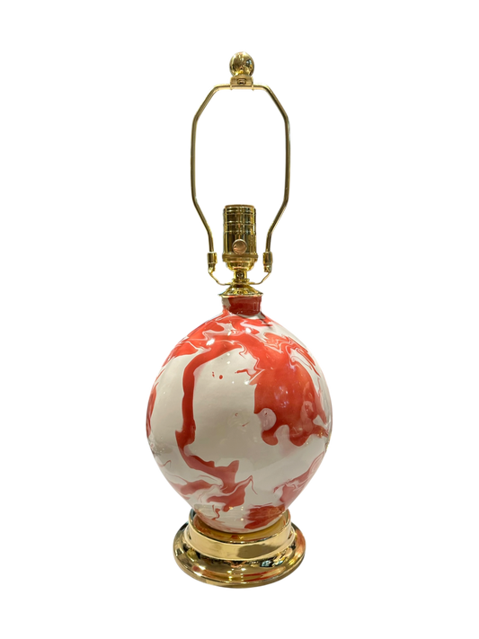 Maypearl Lamp in Red & White Geode