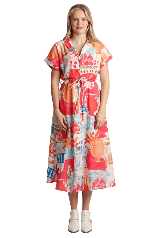 Greek Isles Button Up Midi