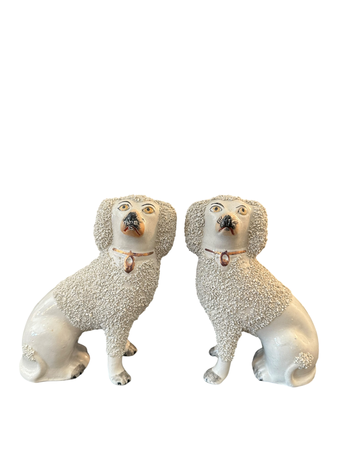 C. 1860 Staffordshire Confetti Poodle Pair - Petite II