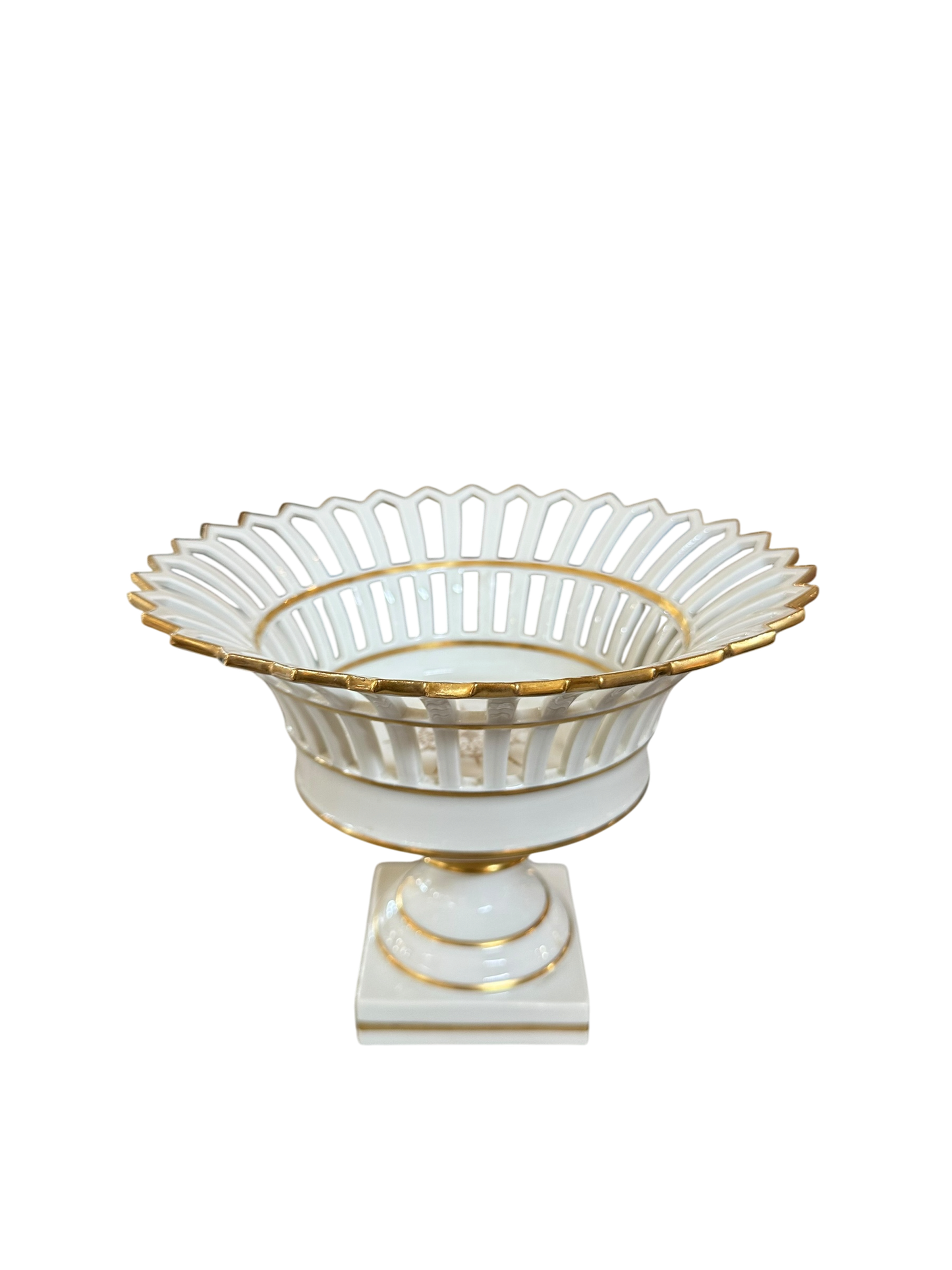 Paris Porcelain Empire Gilt Reticulated Basket