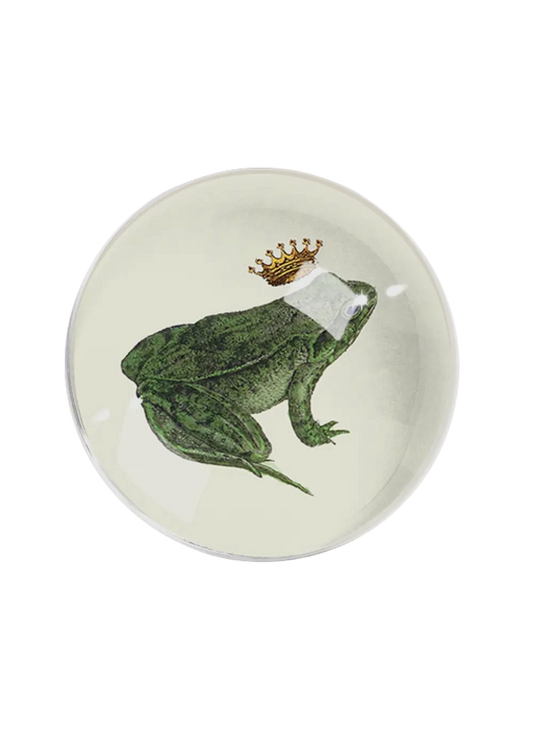 Frog Prince Crystal Dome Paperweight