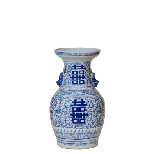 Blue & White Medium Lug Vase