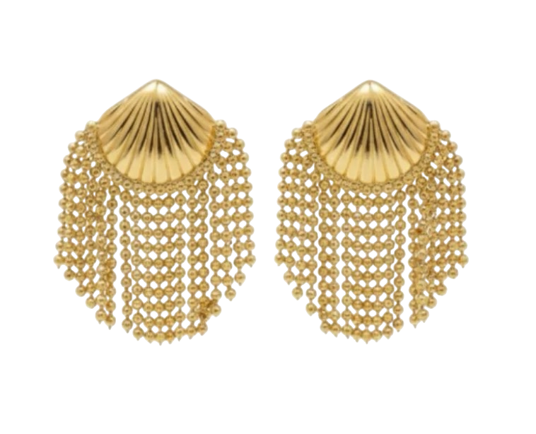 Gold Shell Fringe Earring