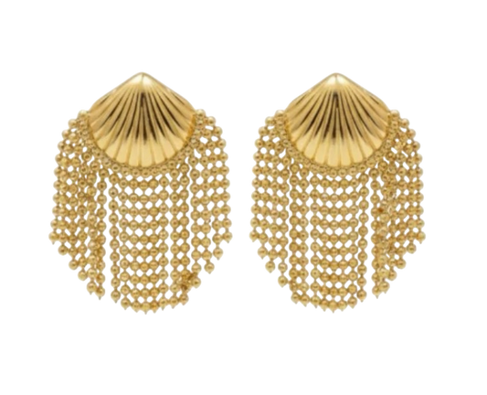 Gold Shell Fringe Earring