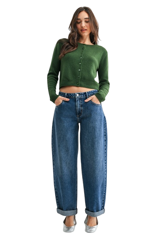 Cuffed Barrel Jeans