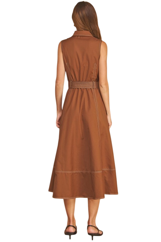 Utility Shirt Dress - Cognac