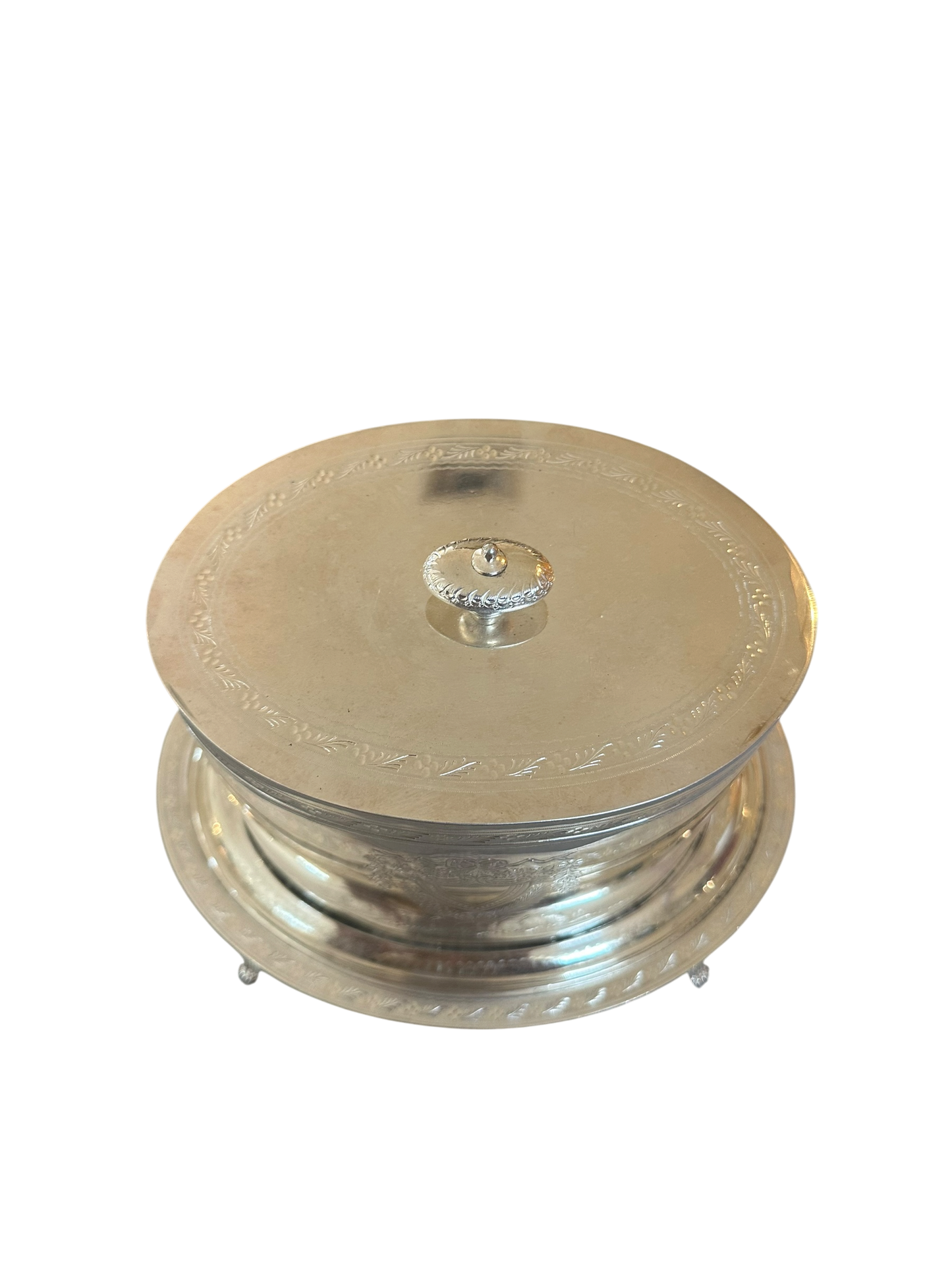 Oval Biscuit Box English Silver Plate c. 1870