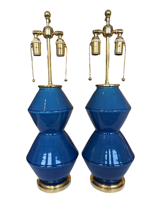 David Medium Lamp in Prussian Blue