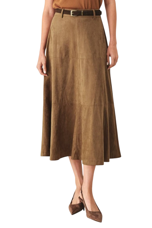 Suede Midi Skirt