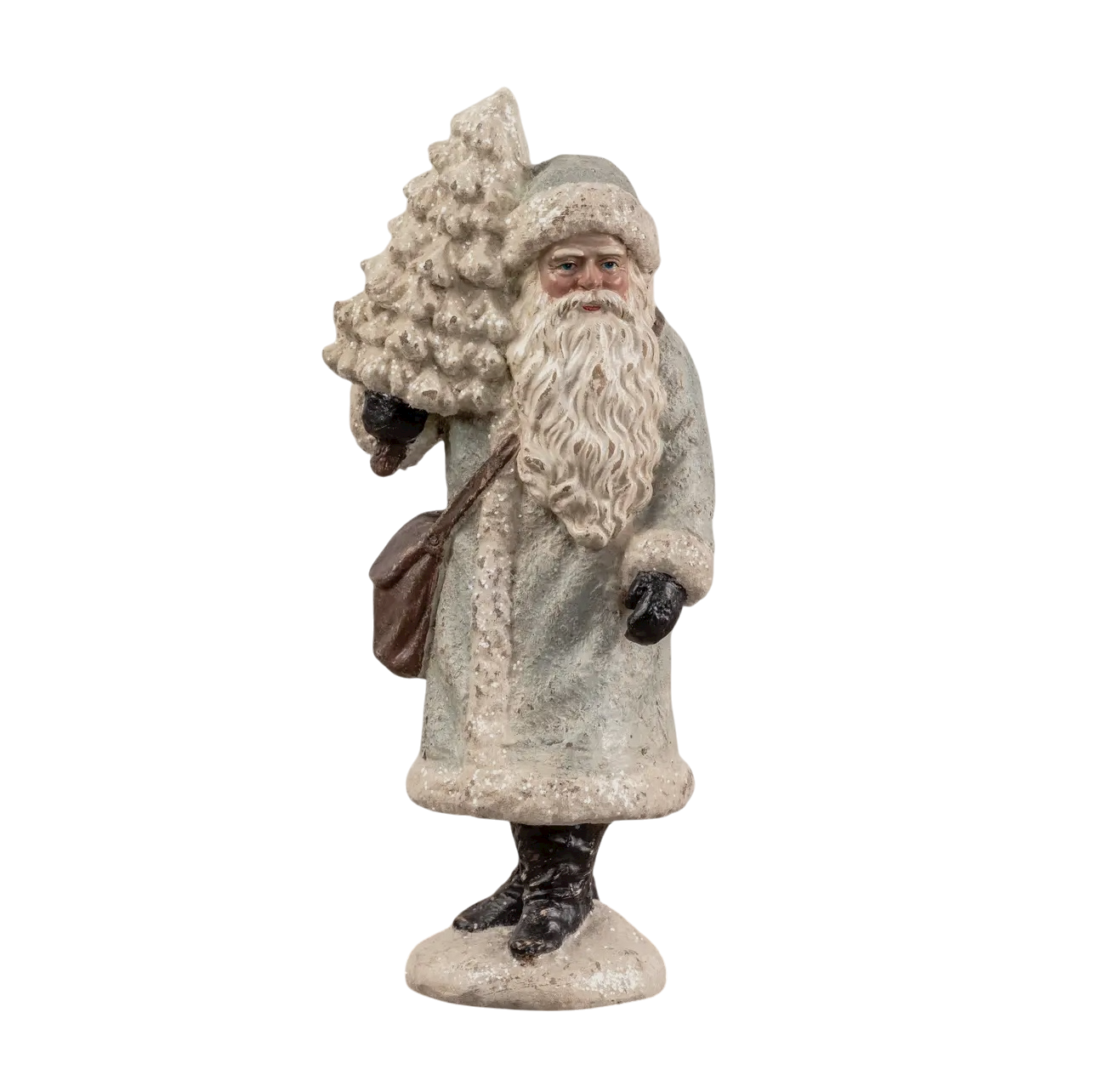 12.5" Santa in Silver w/ Tree
