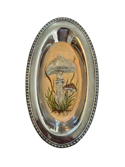 Jenn Leverett Art - Mushrooms on Silver