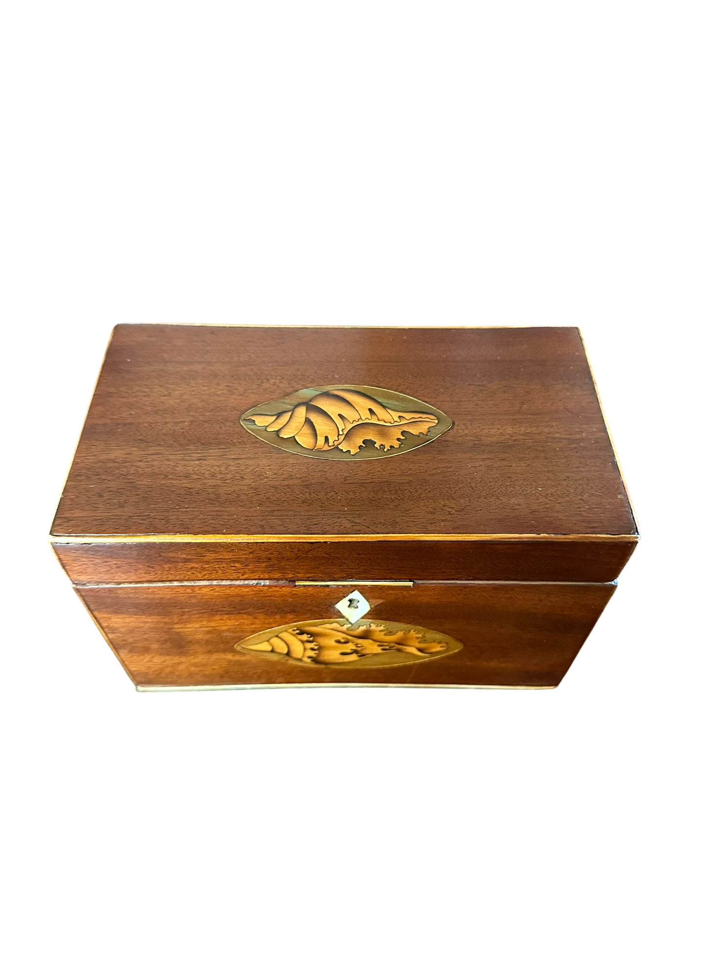 George III Tea Caddy w/ Double Shell Inlay c. 1790