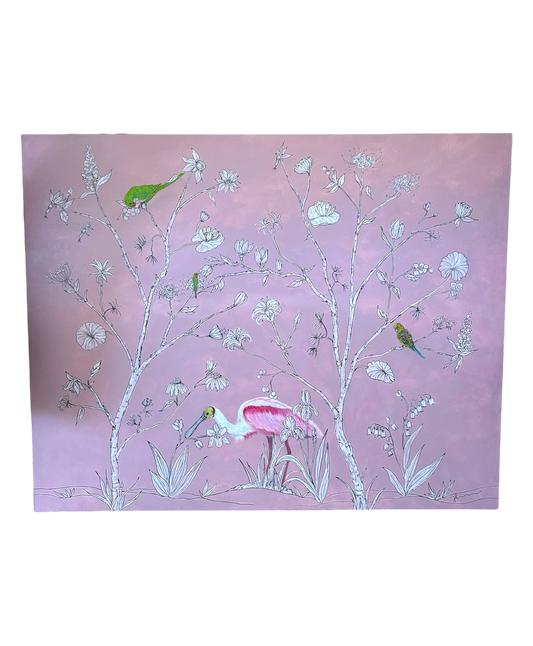 Jenn Leverett Art - Reverse Chinoiserie 48” x 60”