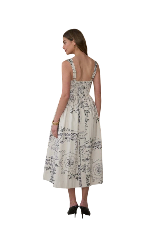 Toile Floral Button Down Midi
